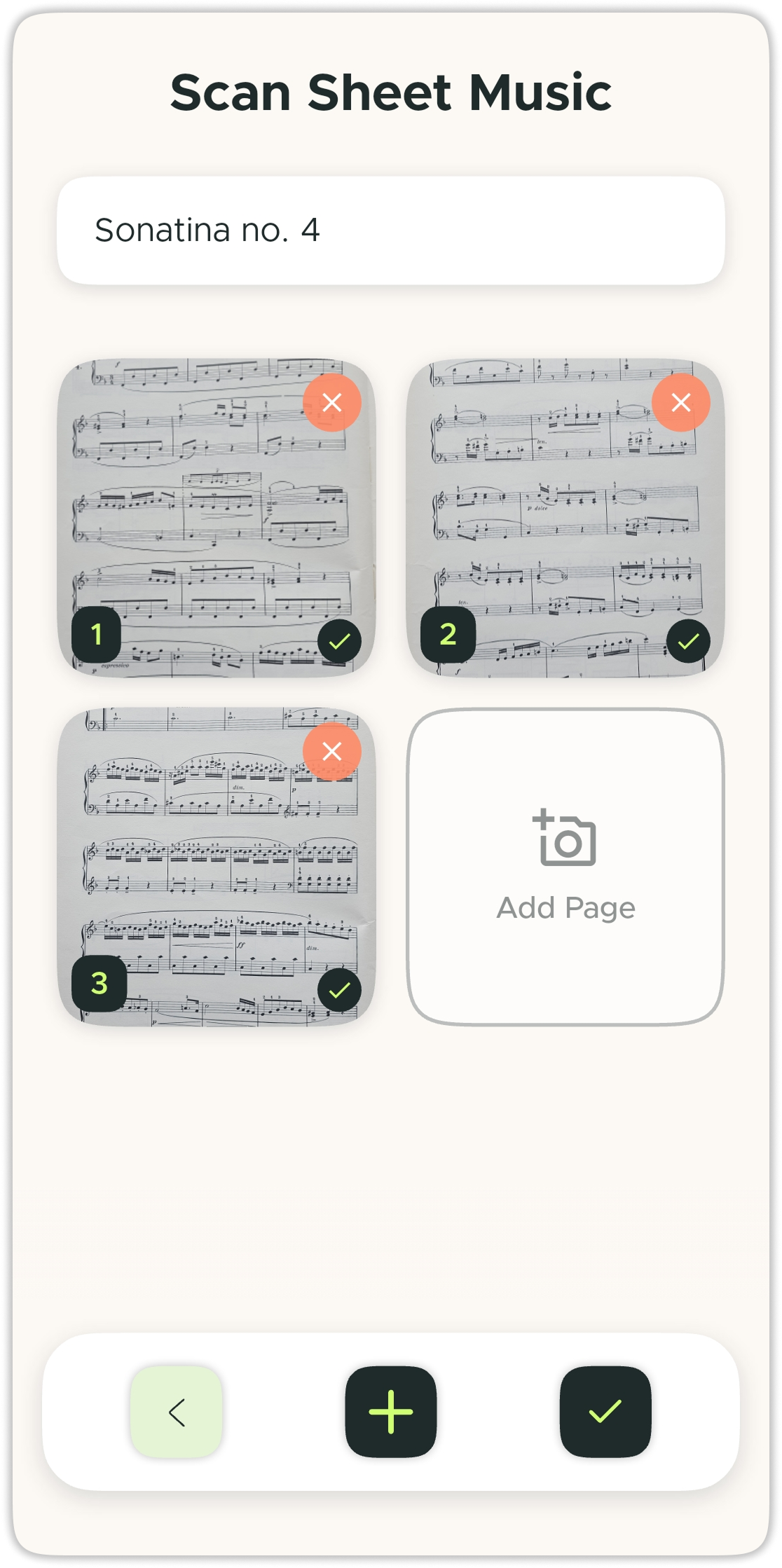 Scan sheet music